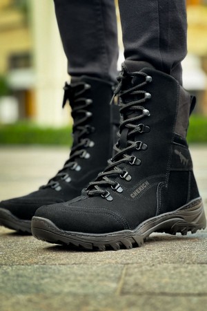 Mens Boots - Black Suede - 051