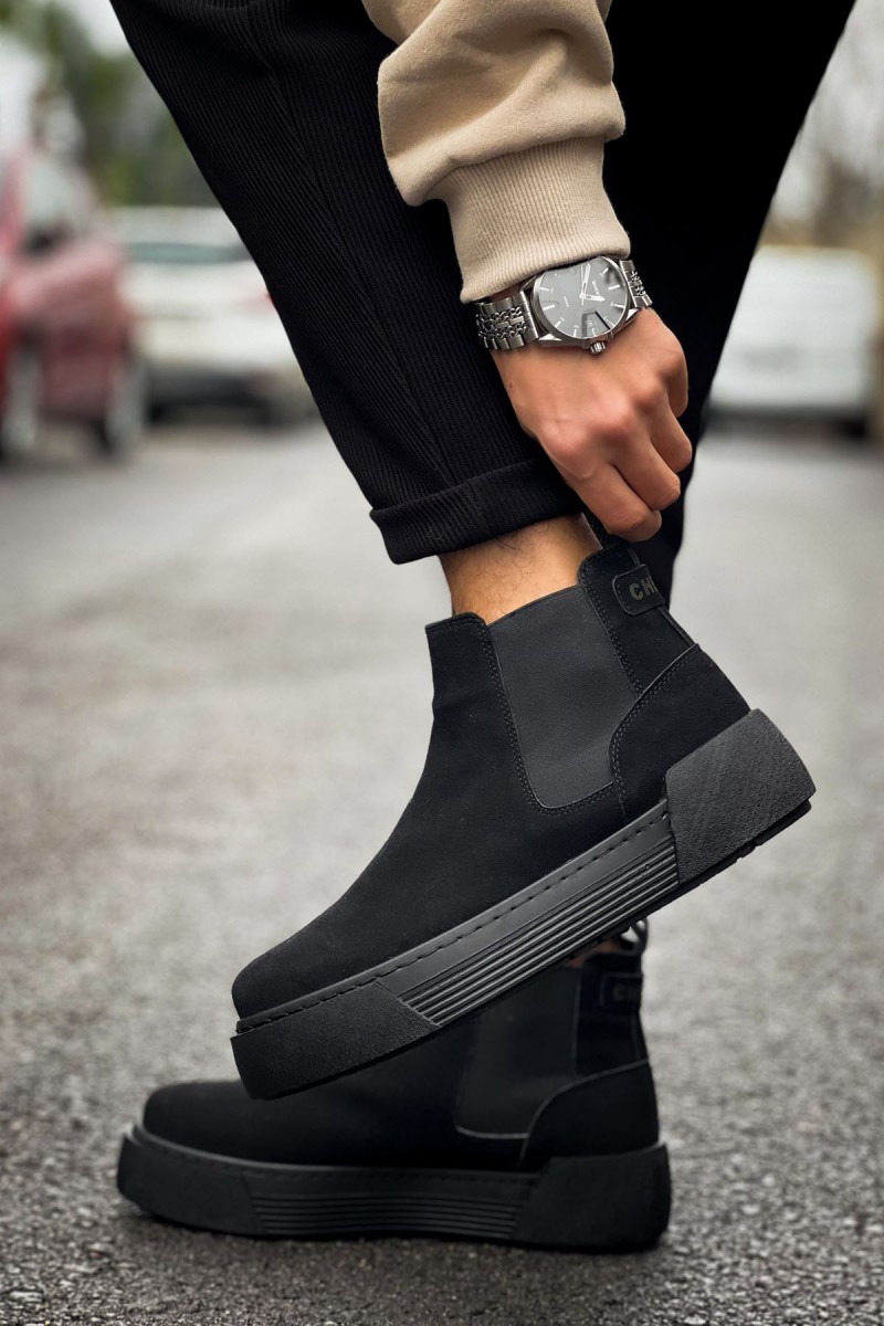 Mens Boots - Black Suede - 069