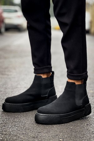 Mens Boots - Black Suede - 069