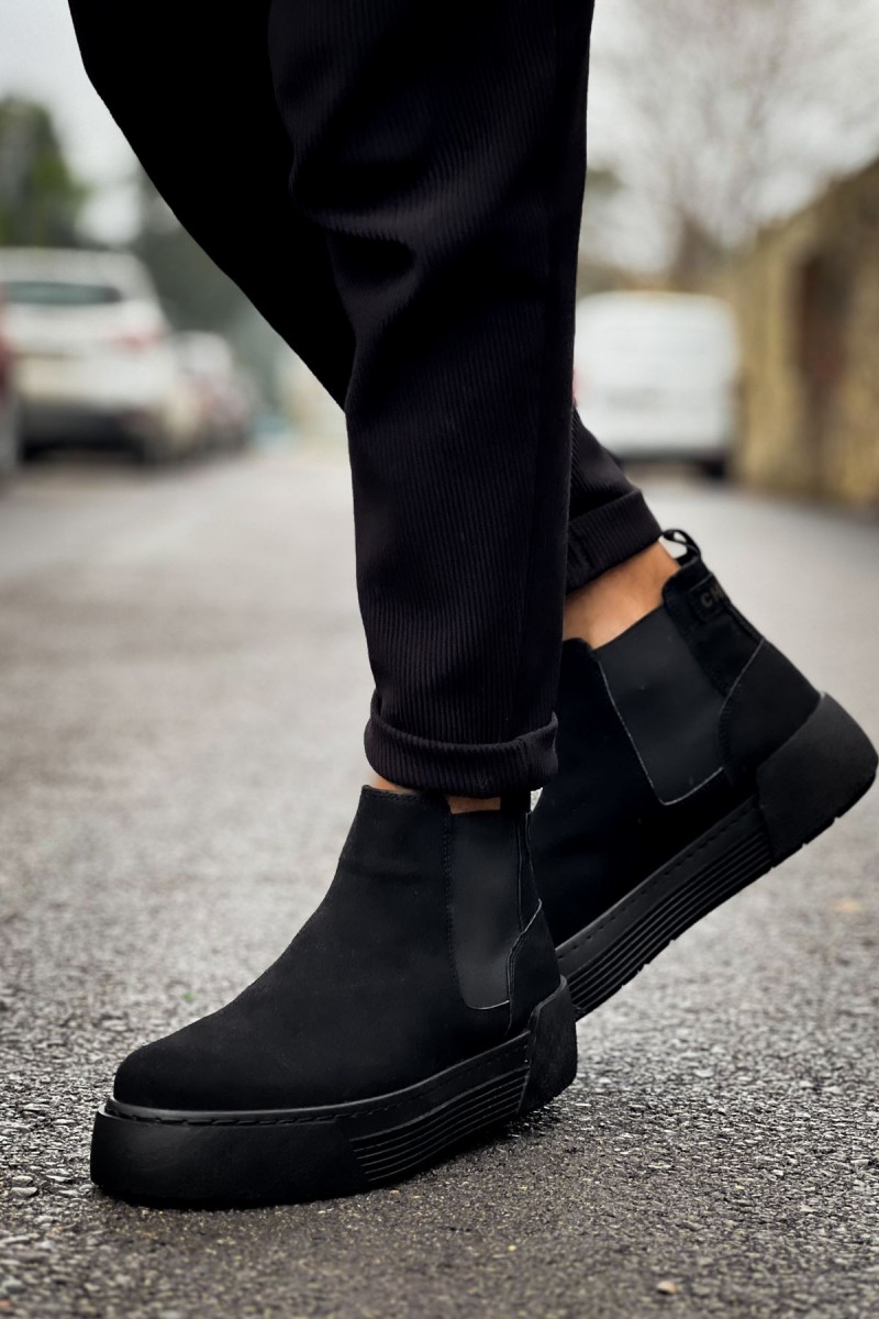 Mens Boots - Black Suede - 069
