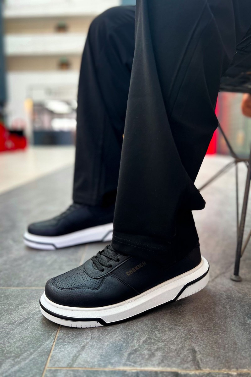 Mens Sneakers - Black White - 075