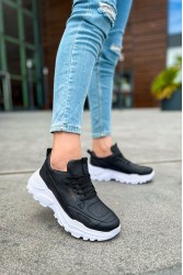 Mens Sneakers - Black White - 089