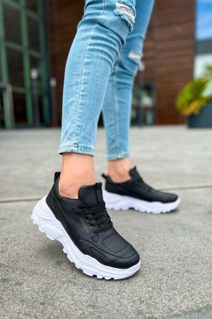 Mens Sneakers - Black White - 089