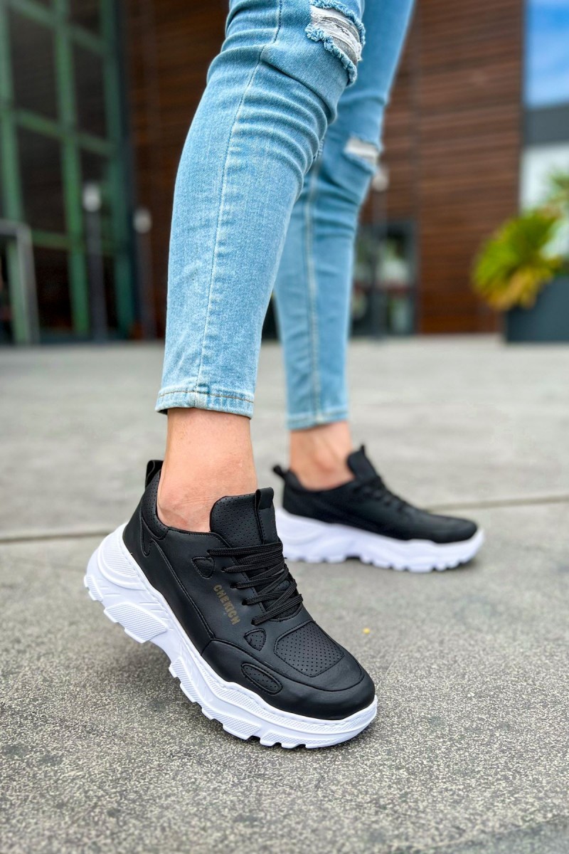 Mens Sneakers - Black White - 089