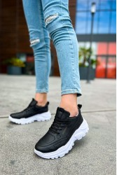 Mens Sneakers - Black White - 089