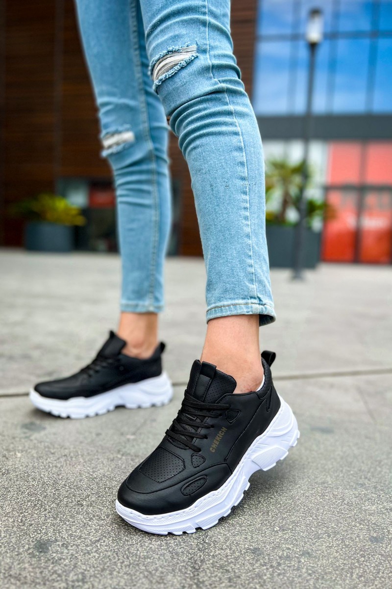 Mens Sneakers - Black White - 089
