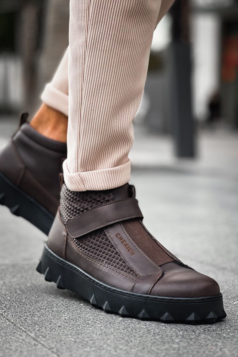 Mens High Top Sneakers - Brown - 103