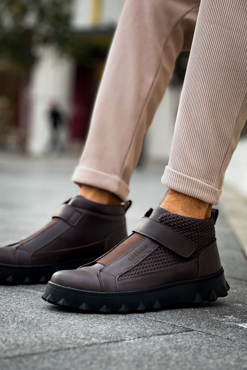 Mens High Top Sneakers - Brown - 103
