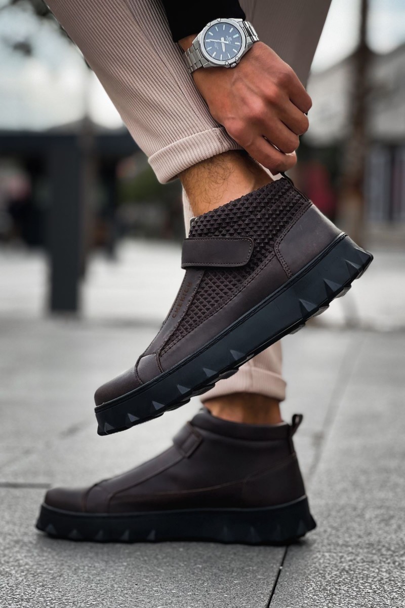 Mens High Top Sneakers - Brown - 103