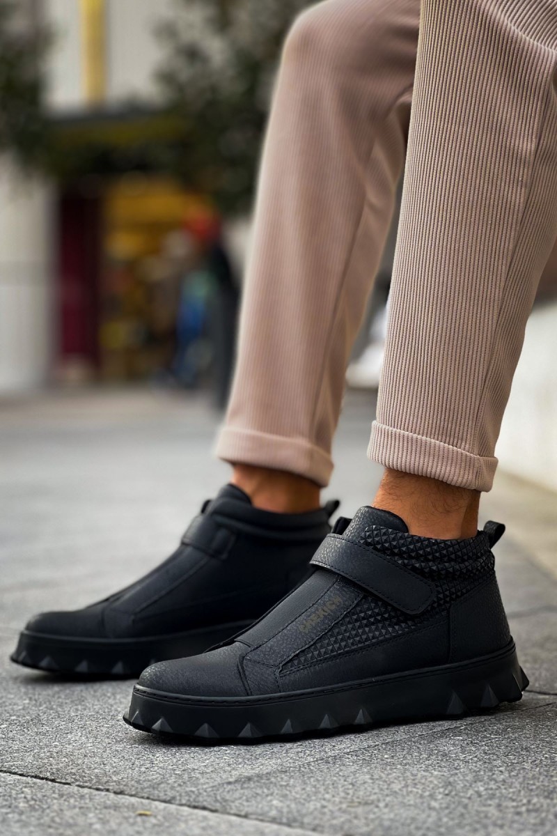 Mens High Top Sneakers - Black - 103