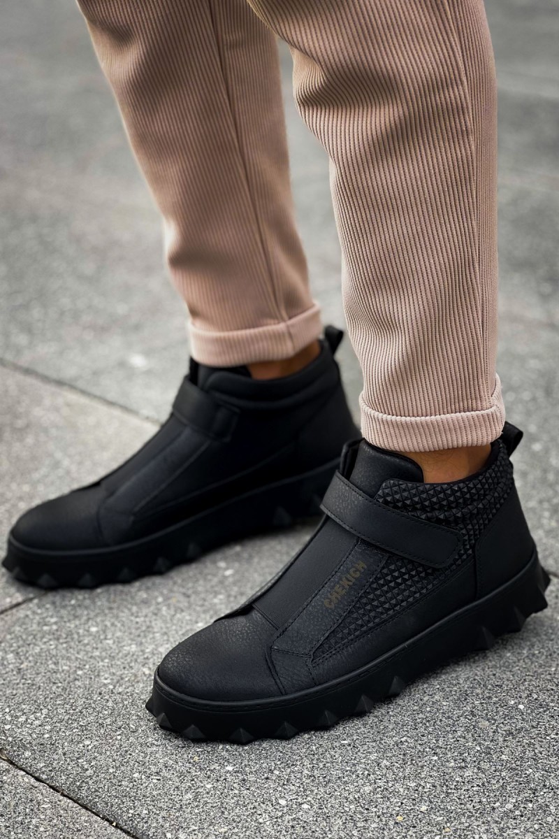 Mens High Top Sneakers - Black - 103