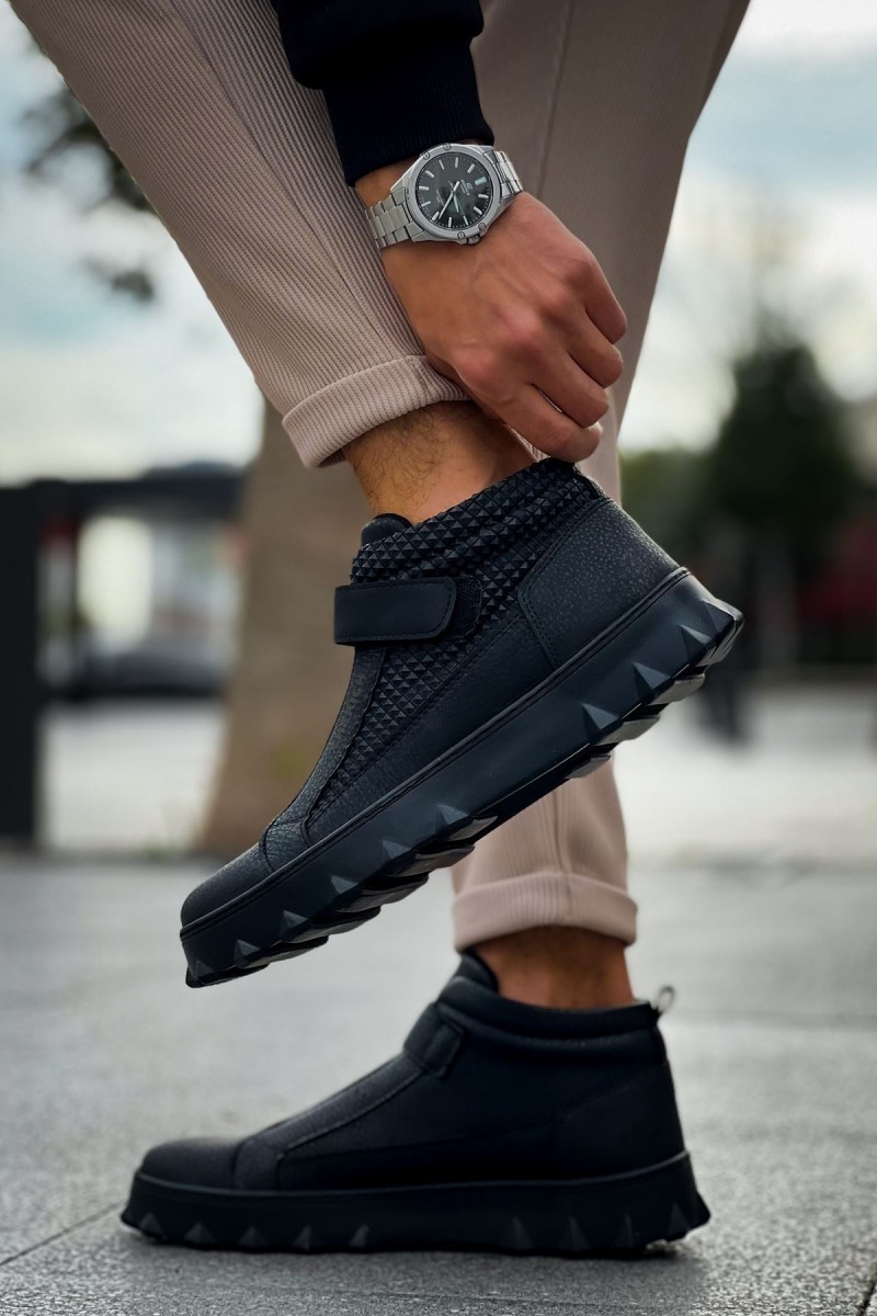 Mens High Top Sneakers - Black - 103