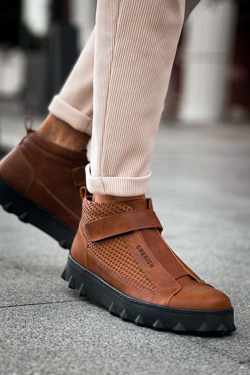Mens High Top Sneakers - Tan - 103