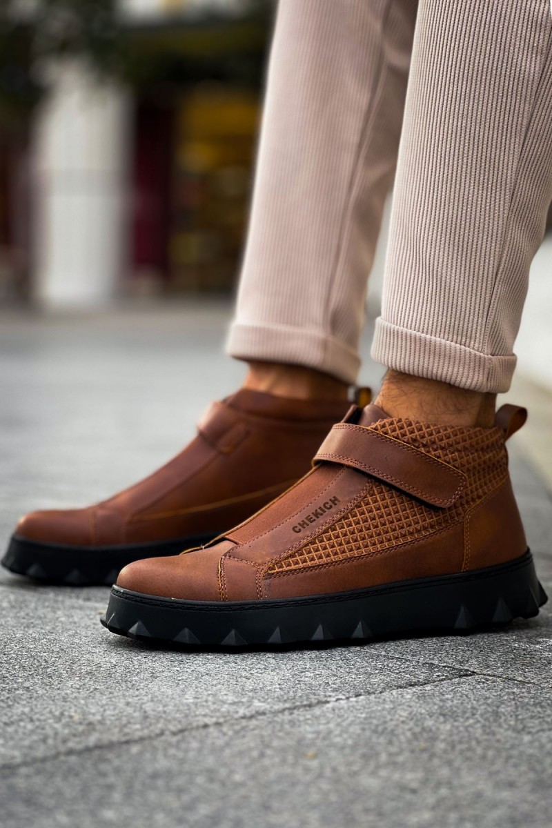 Mens High Top Sneakers - Tan - 103