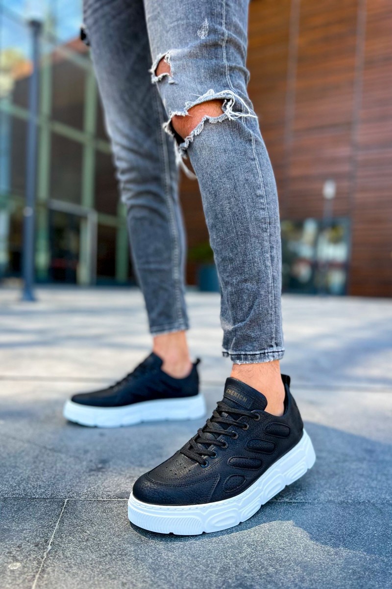 Mens Sneakers - Black White - 105