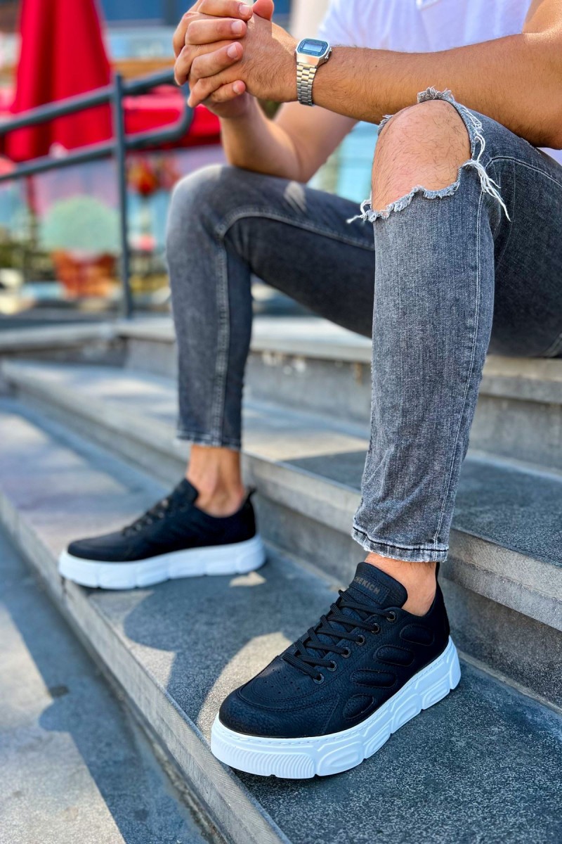 Mens Sneakers - Black White - 105