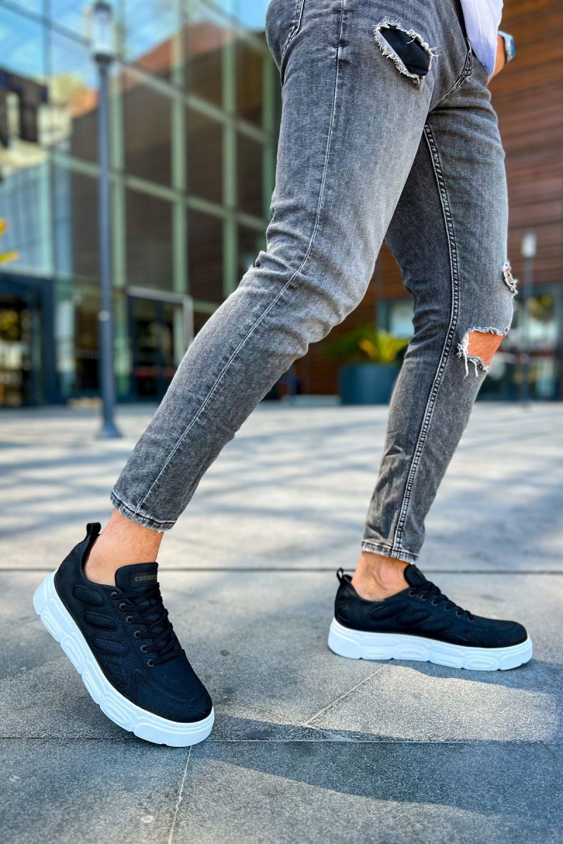 Mens Sneakers - Black White - 105