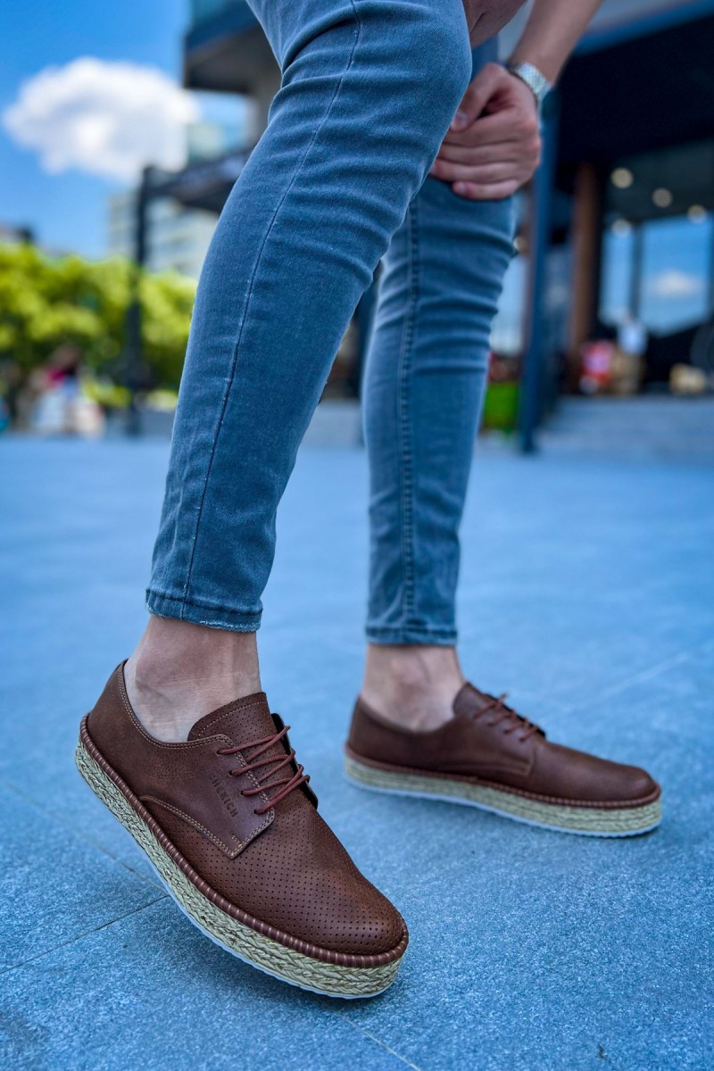 Mens Sneakers - Tan White - 117