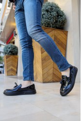 Mens Classic Shoes - Black Patent Leather - 127