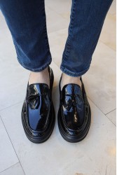 Mens Classic Shoes - Black Patent Leather - 127