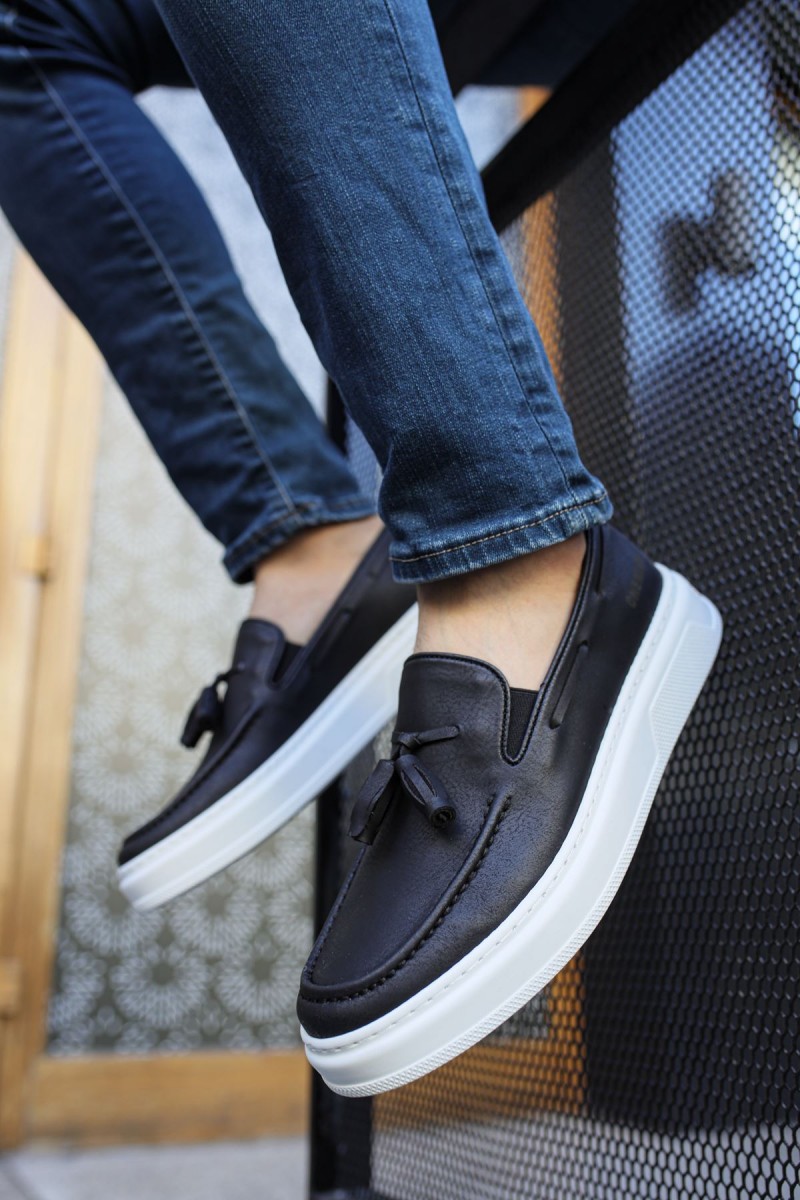 Mens Classic Shoes - Black White  - 127