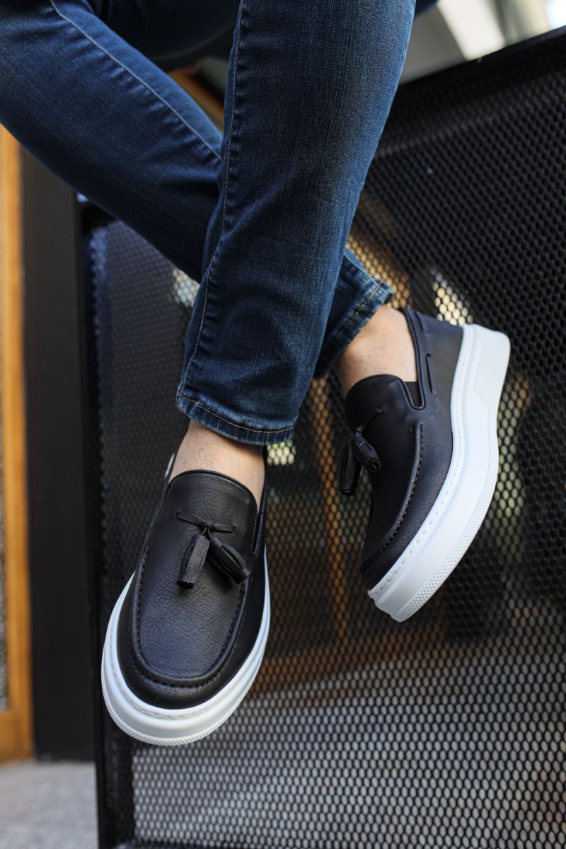 Mens Classic Shoes - Black White  - 127
