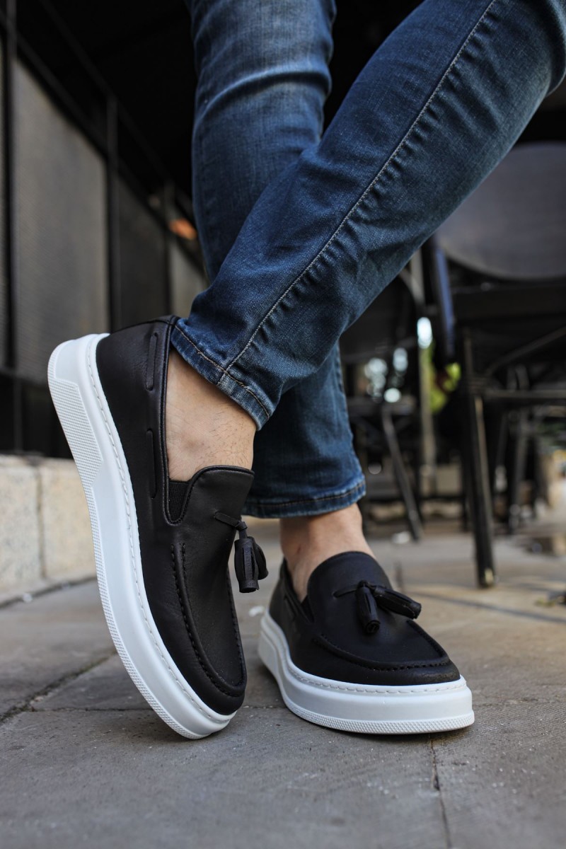 Mens Classic Shoes - Black White  - 127