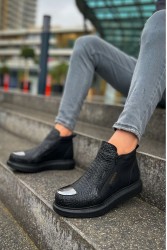 Mens High Top Boots - Black - 133