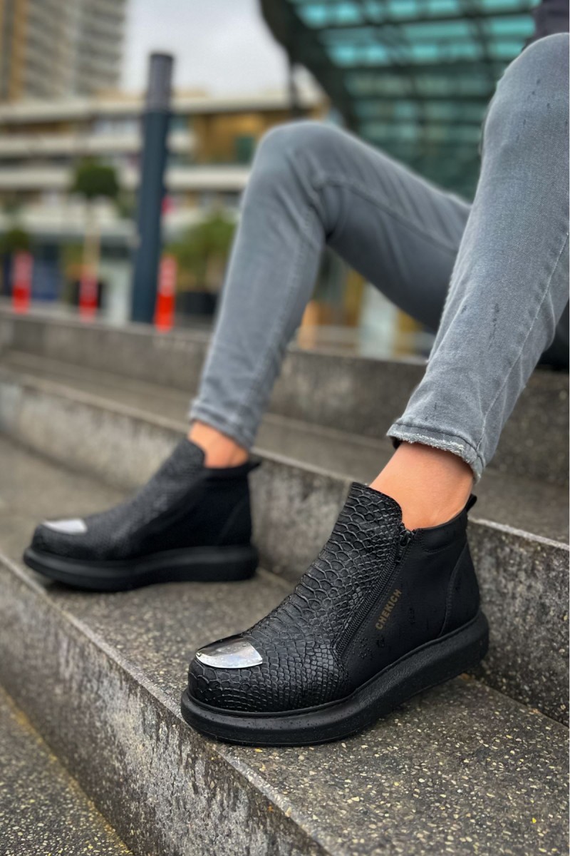 Mens High Top Boots - Black - 133