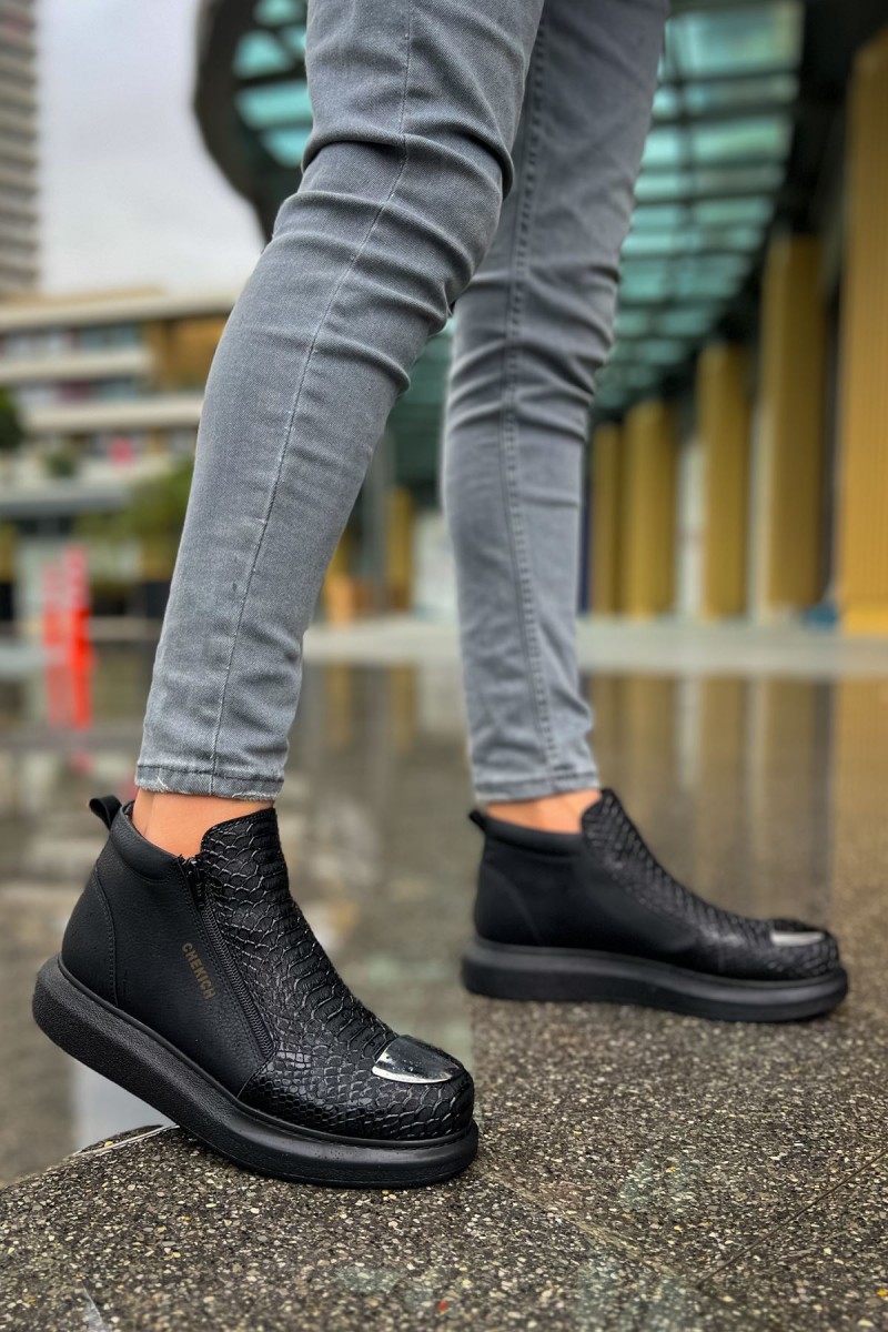 Mens High Top Boots - Black - 133