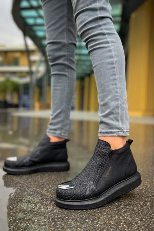 Mens High Top Boots - Black - 133