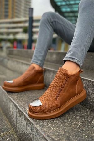 Mens High Top Boots - Tan - 133