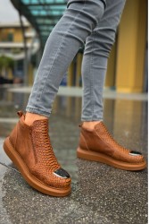 Mens High Top Boots - Tan - 133