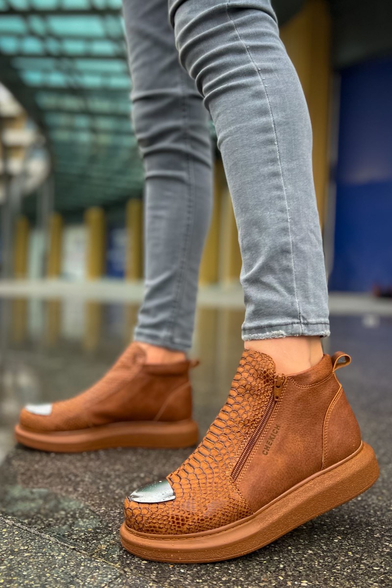 Mens High Top Boots - Tan - 133