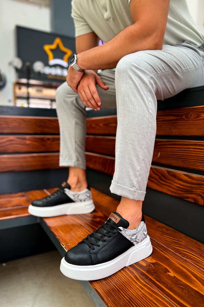 Mens Sneakers - Black White - 145