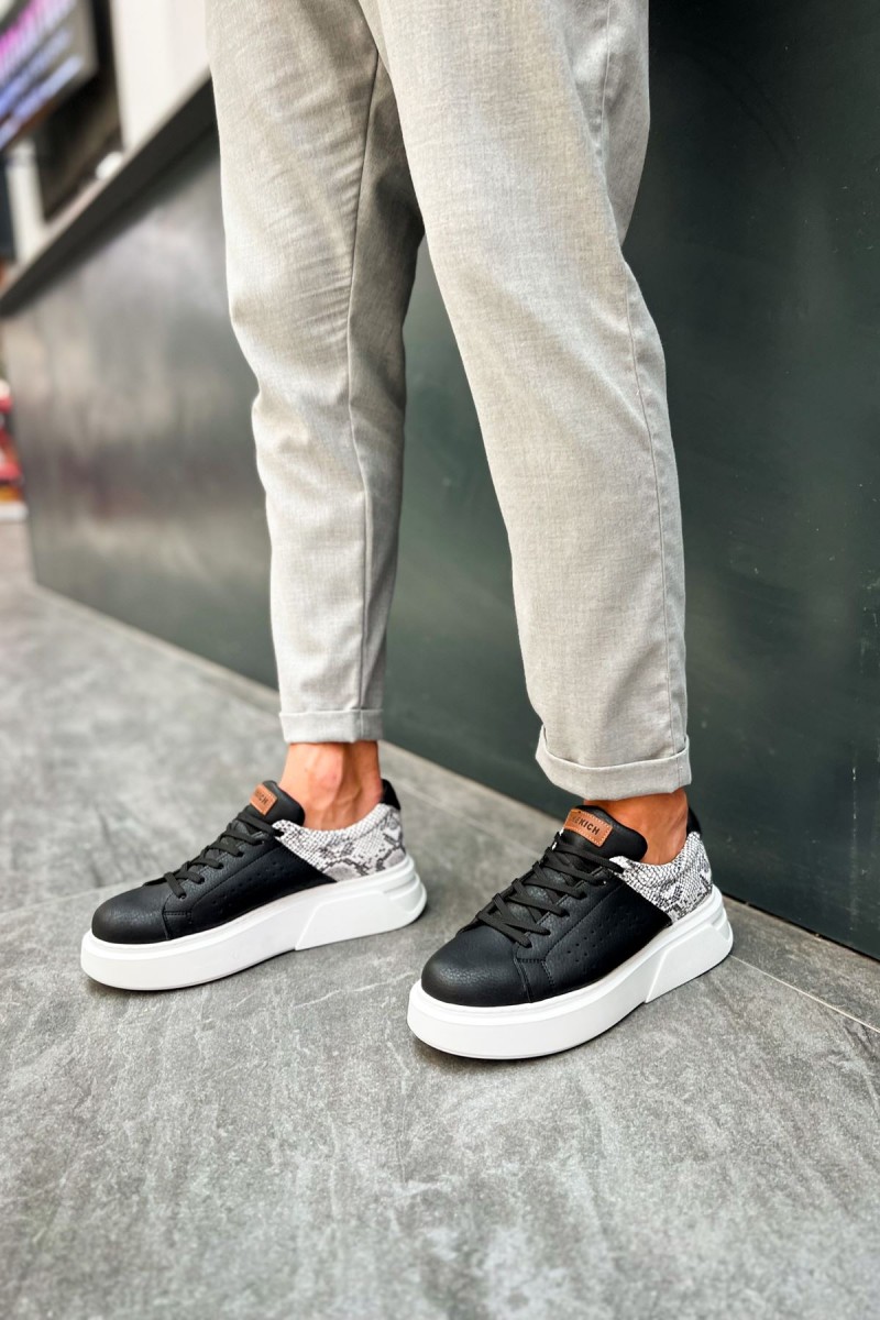 Mens Sneakers - Black White - 145