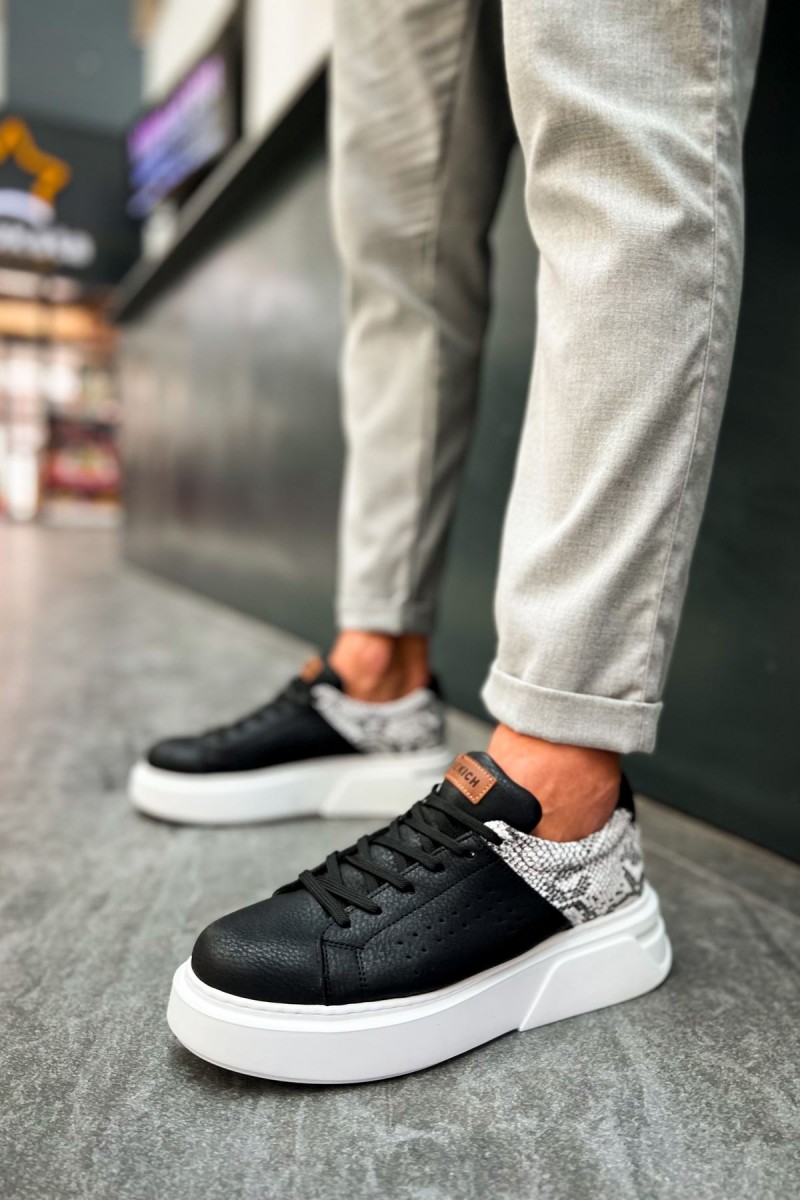 Mens Sneakers - Black White - 145