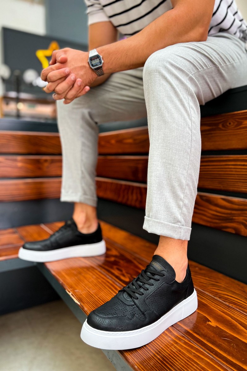 Mens Sneakers - Black White - 153