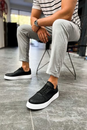 Mens Sneakers - Black White - 153