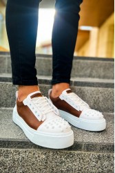 Mens Sneakers - Tan White - 169