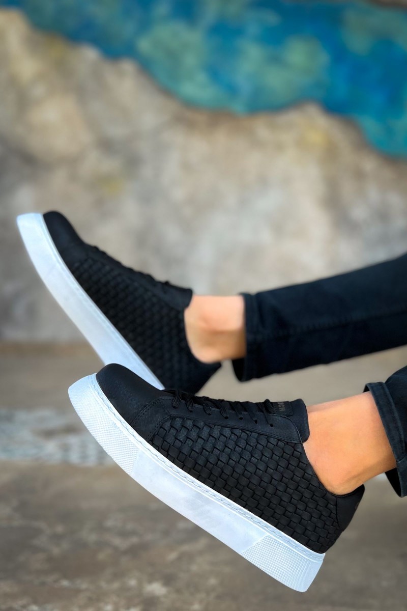 Mens Sneakers - Black White - 203