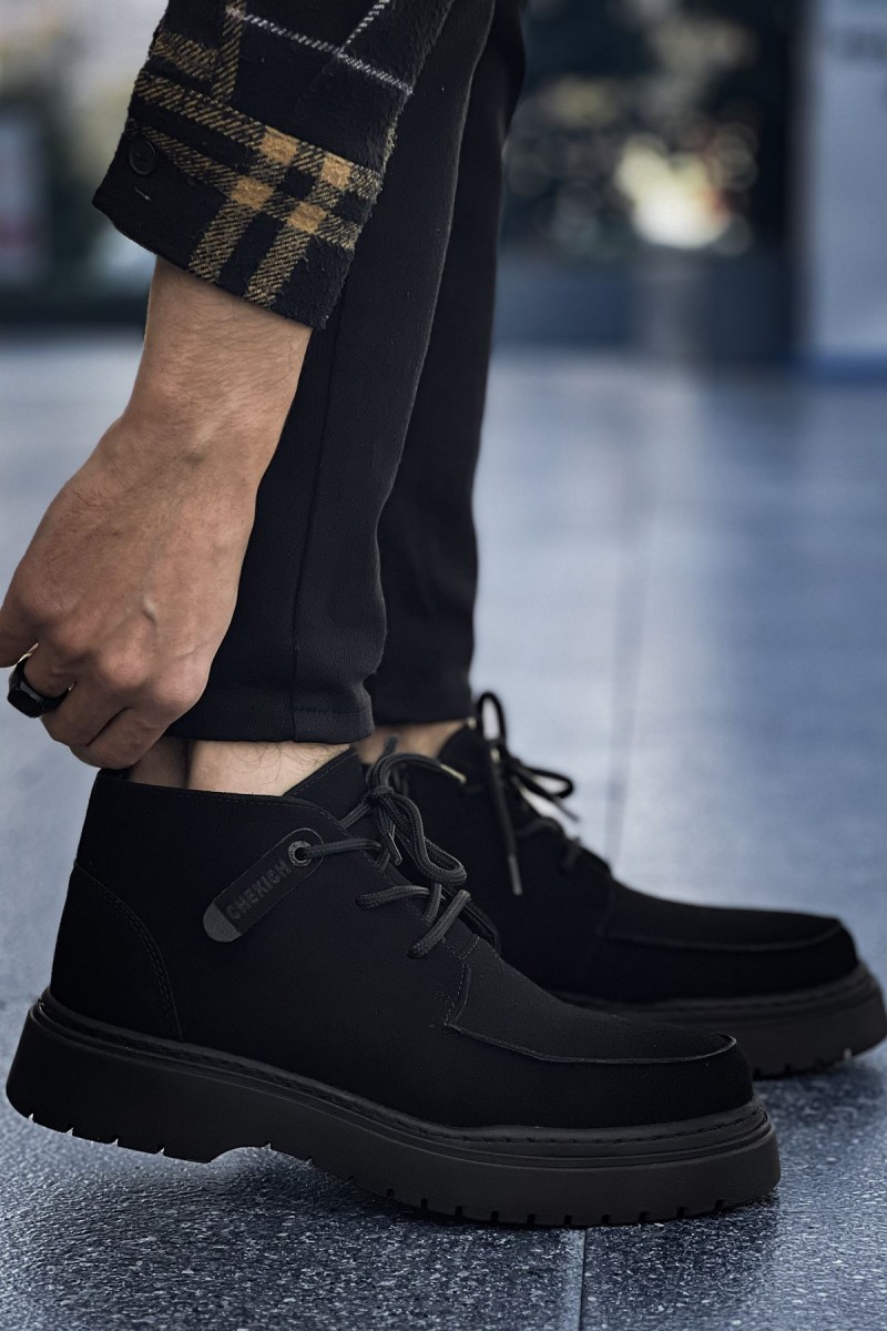 Mens Boots - Black Suede - 213