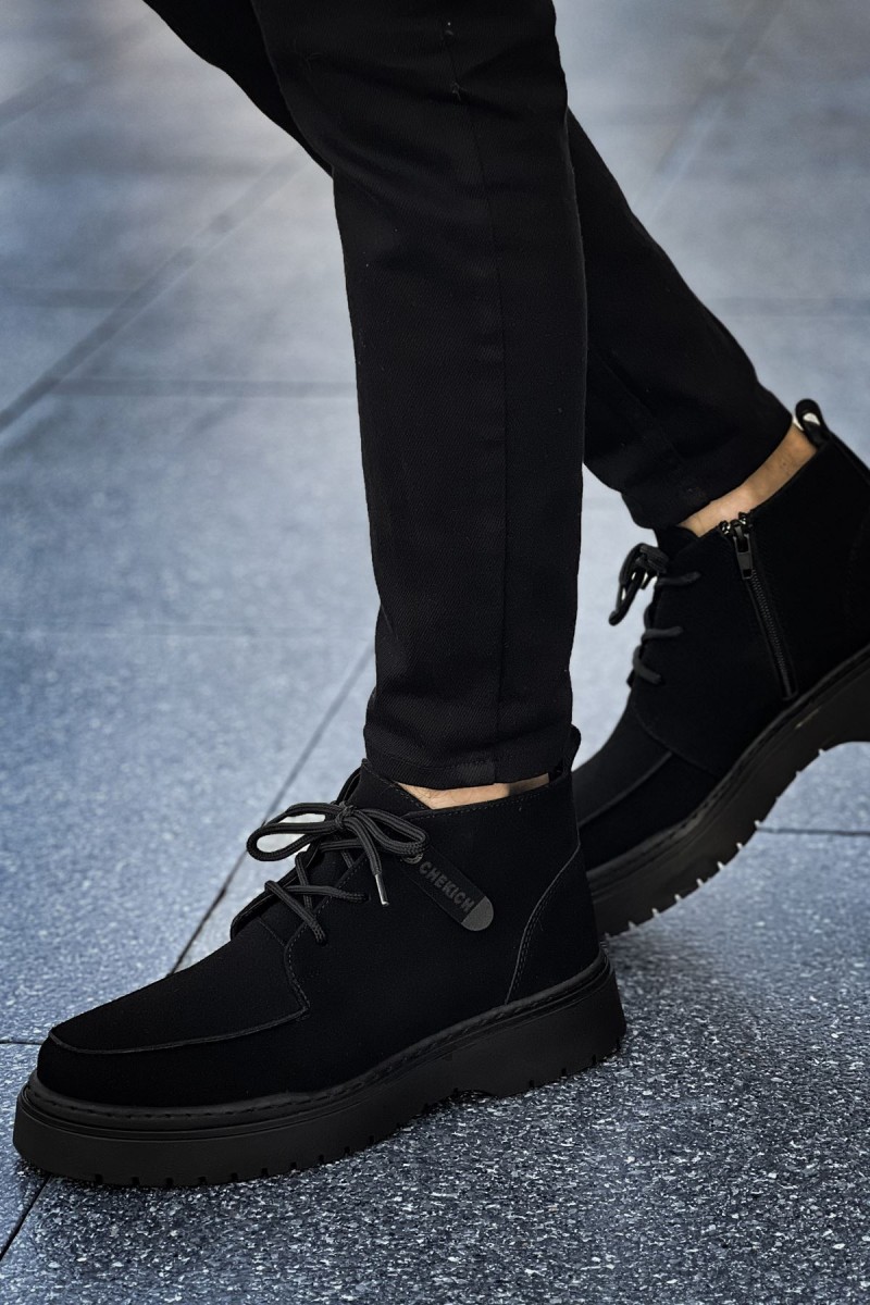 Mens Boots - Black Suede - 213