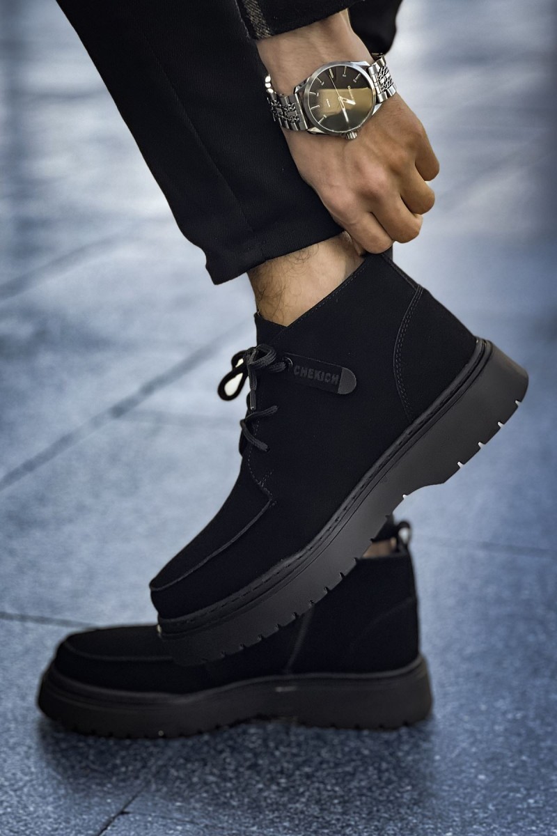 Mens Boots - Black Suede - 213