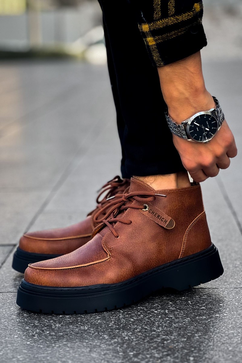Mens Boots - Tan Black - 213
