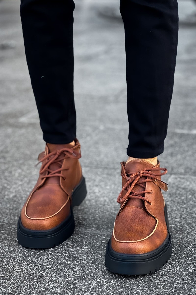 Mens Boots - Tan Black - 213