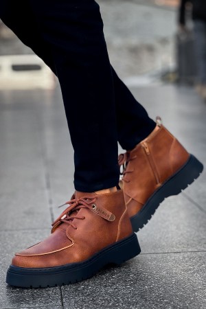 Mens Boots - Tan Black - 213