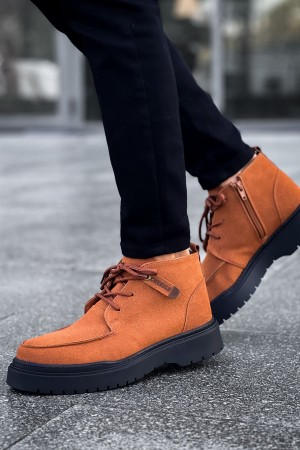 Mens Boots - Tan Black Suede - 213