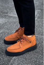Mens Boots - Tan Black Suede - 213