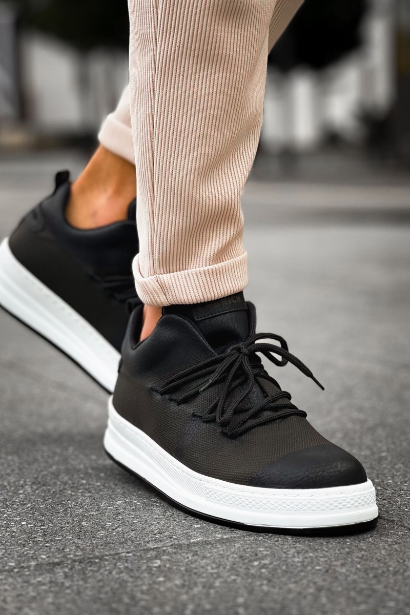 Mens Sneakers - Black White - 219